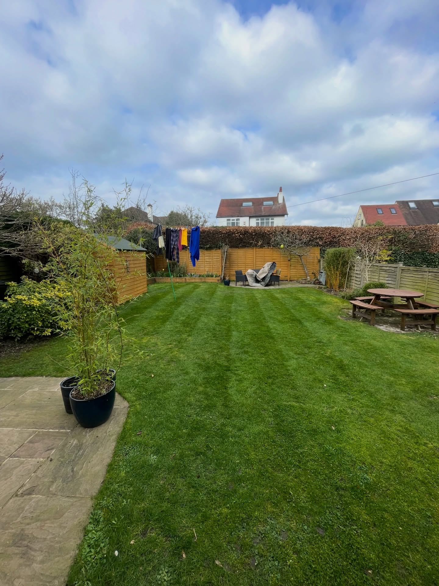 Freshly striped lawn